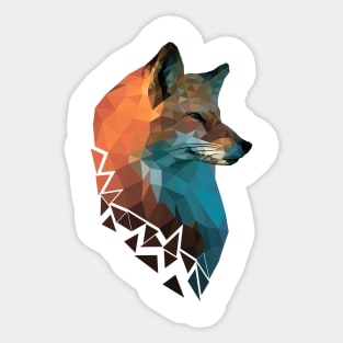 Polygonal red fox Sticker